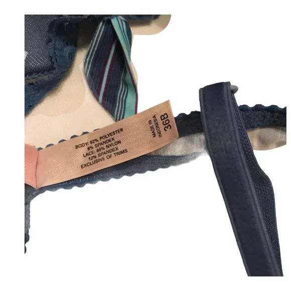 Victoria's Secret Blue Stripe Demi Bra Sz 36B - Picture 4 of 8